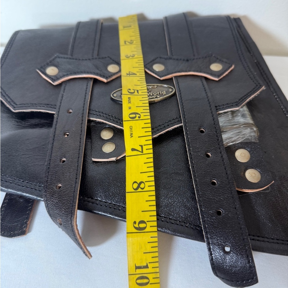 Natural World Panniers Side Bags Pair Of 2 Black Leather Motorcycle 2 Saddle Bag - Picture 10 of 12